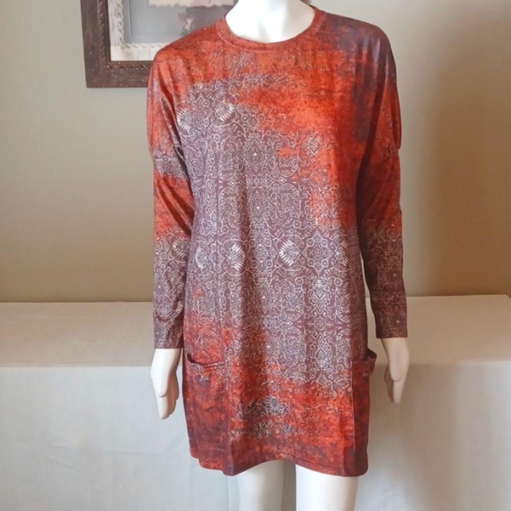 Sz M Long Sleeve Mini Shift Dress